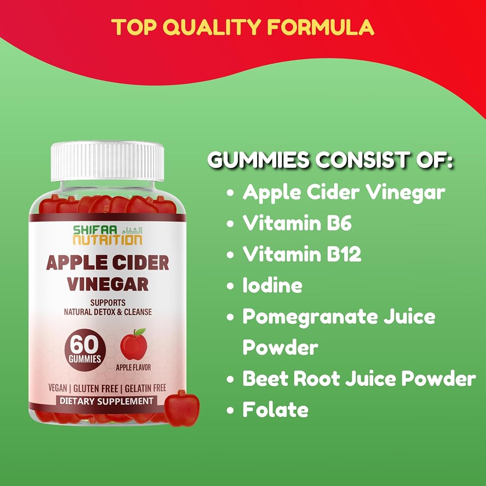 SHIFAA NUTRITION Apple Cider Vinegar Gummies - 60 Count - image 7
