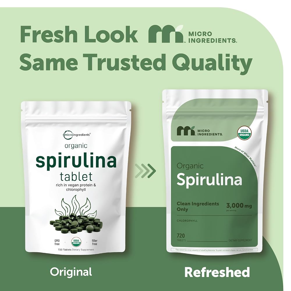 Micro Ingredients Organic Spirulina Supplement - 720 Tablets - image 2