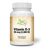 Zen Supplements Vitamin D-3 2000 IU - 100 Softgels