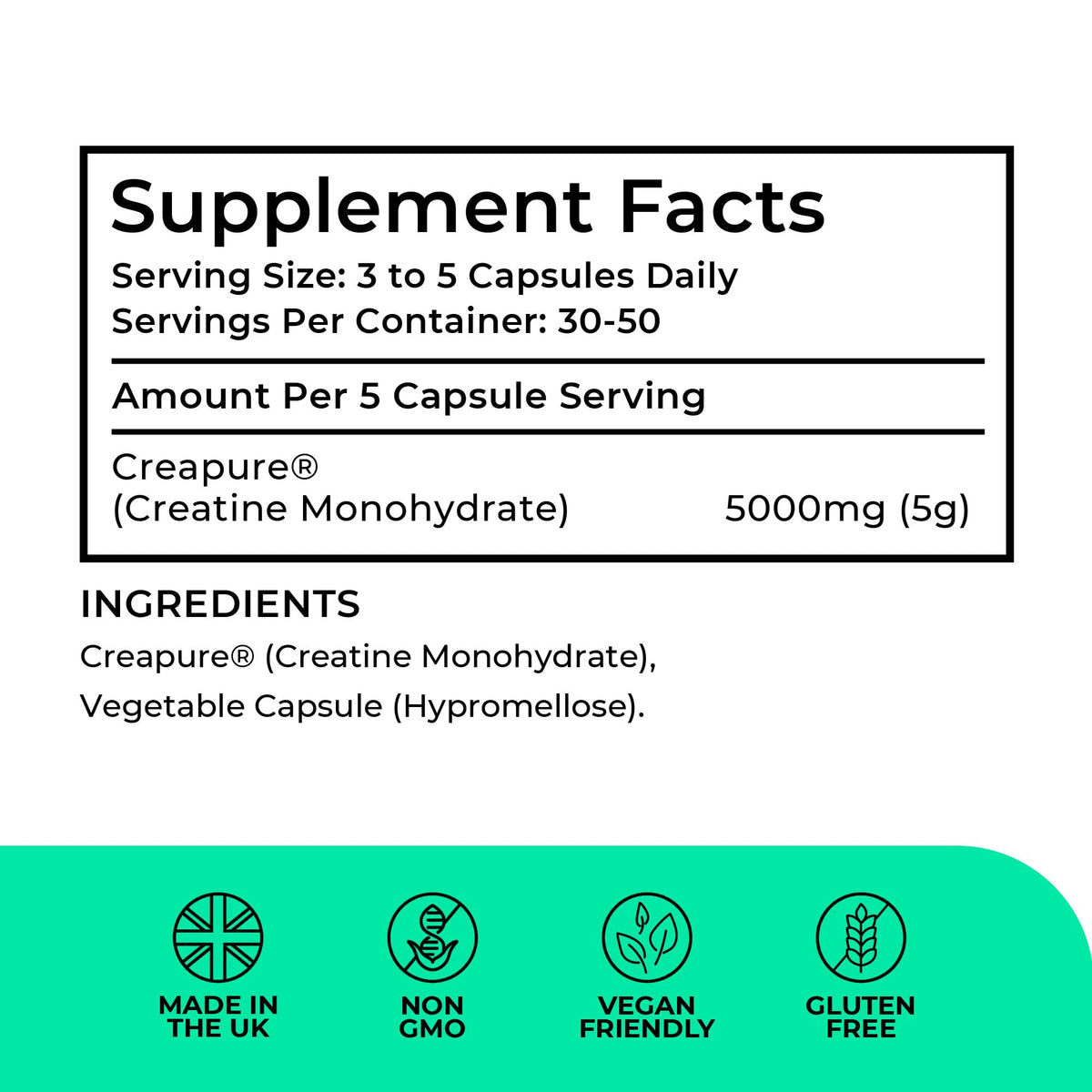 Love Life Supplements Creapure Creatine Monohydrate - 150 Capsules - image 3