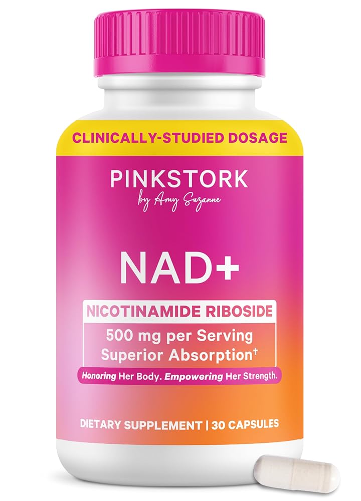 Pink Stork NAD+ Supplement for Women Over 30 - 30 Capsules