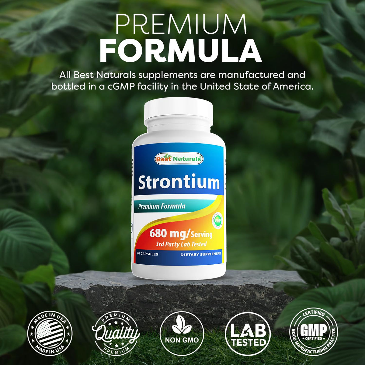 Best Naturals Strontium Bone Building Formula 680mg - 90 Capsules - image 5