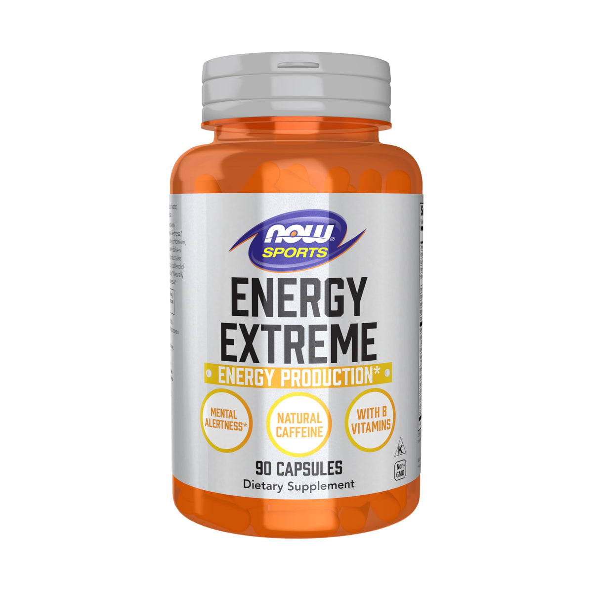 NOW Sports Energy Extreme Natural Caffeine & B Vitamins - 90 Vegetarian Capsules