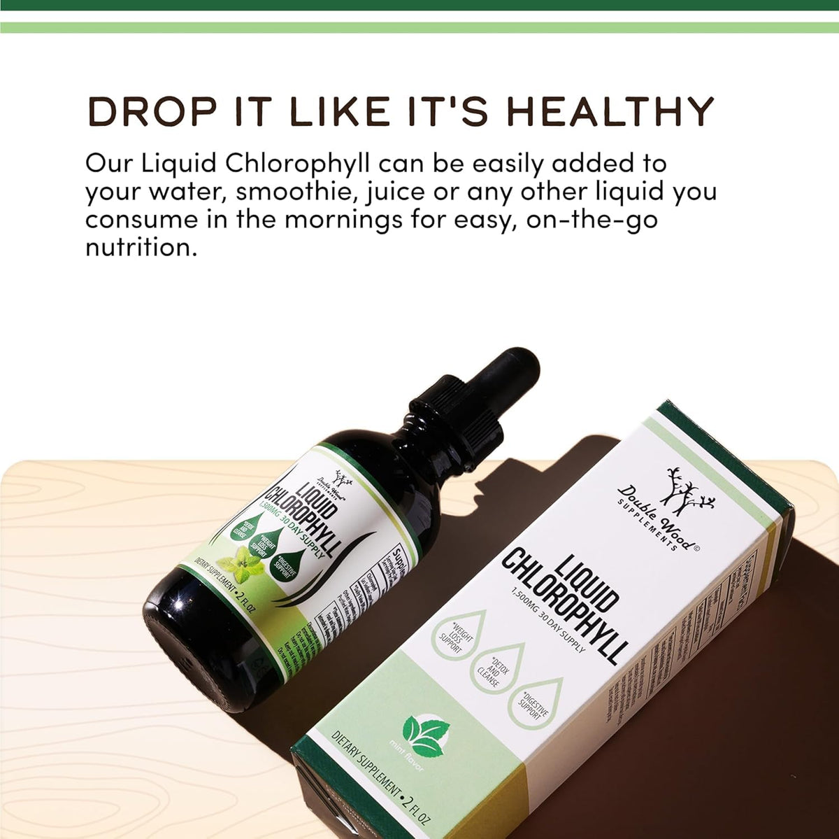 Double Wood Supplements Liquid Chlorophyll Drops Peppermint - 2 fl oz - image 3
