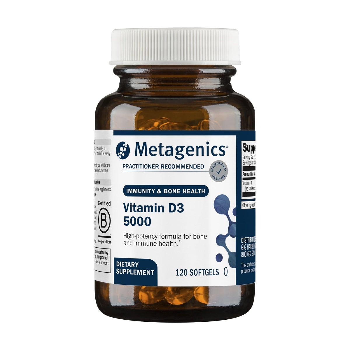 Metagenics Vitamin D3 5000 IU Immune Support - 120 Softgels