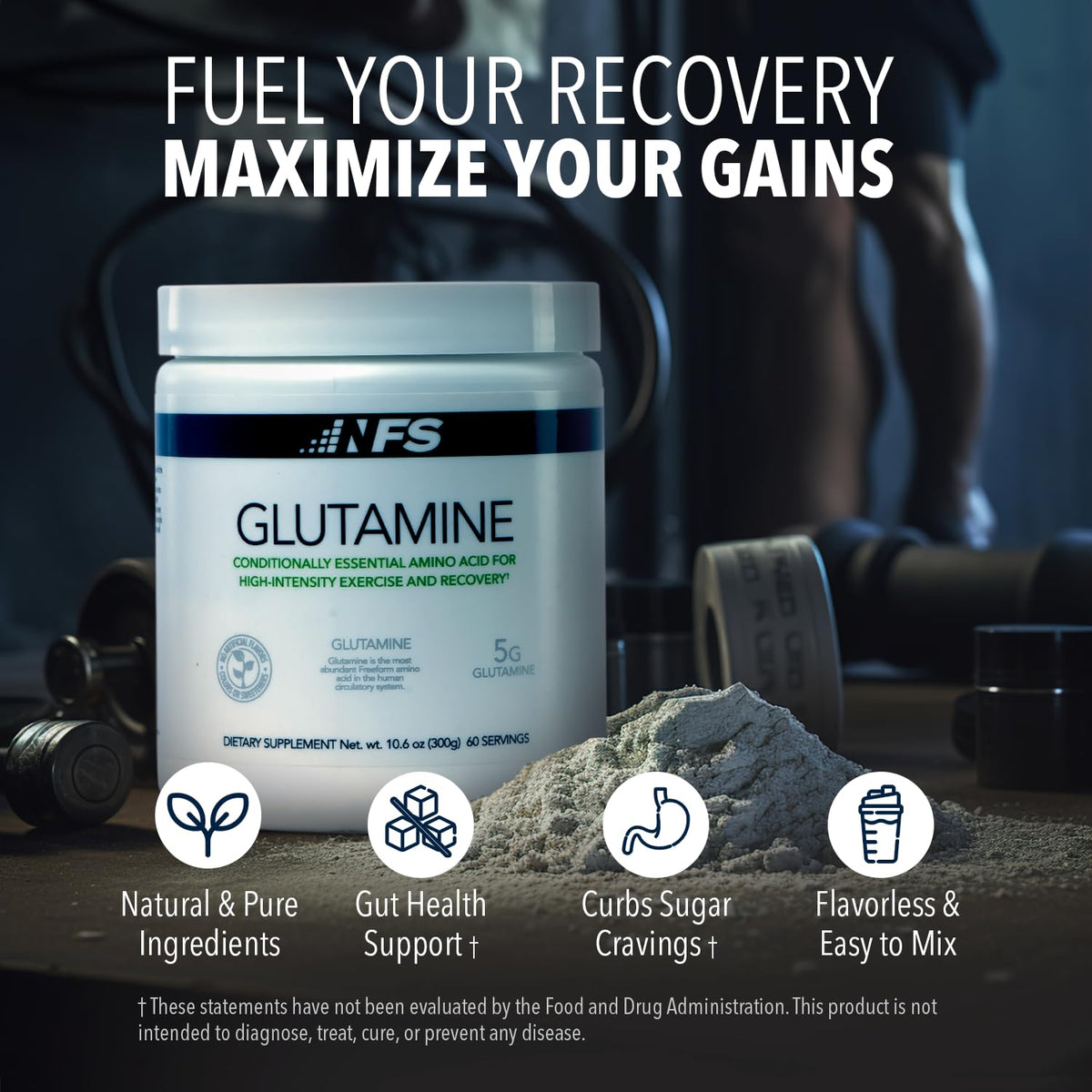 NF Sports Pure Glutamine Powder for Muscle Recovery - 300g - image 3