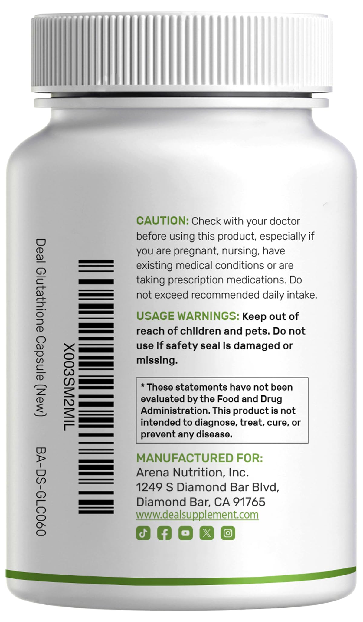 DEAL SUPPLEMENT Glutathione 1,000mg with Vitamin C - 120 Capsules - image 2