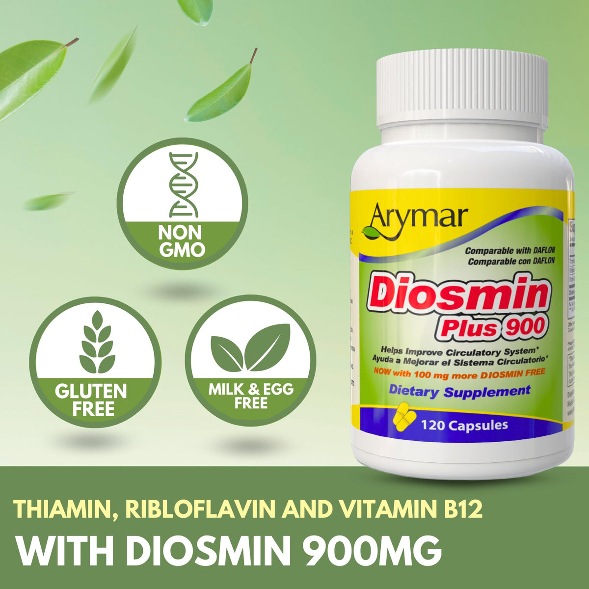 Arymar Diosmin Plus 900 Circulatory Support - 60 Capsules - image 6