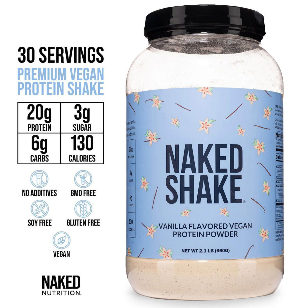 Naked Shake - Protein Powder - Plant Based Protein Shake - 30 Servings