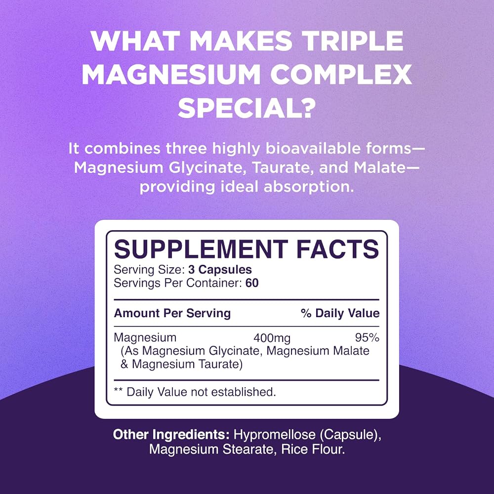 Phytoral Magnesium Complex Capsules with Taurate, Glycinate & Malate - 180 Count - image 7
