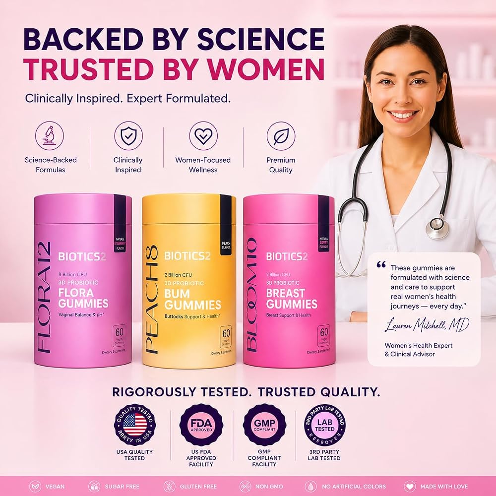 Biotics2 Bloom10 Breast Gummies for Women Bust Support & Health MAX