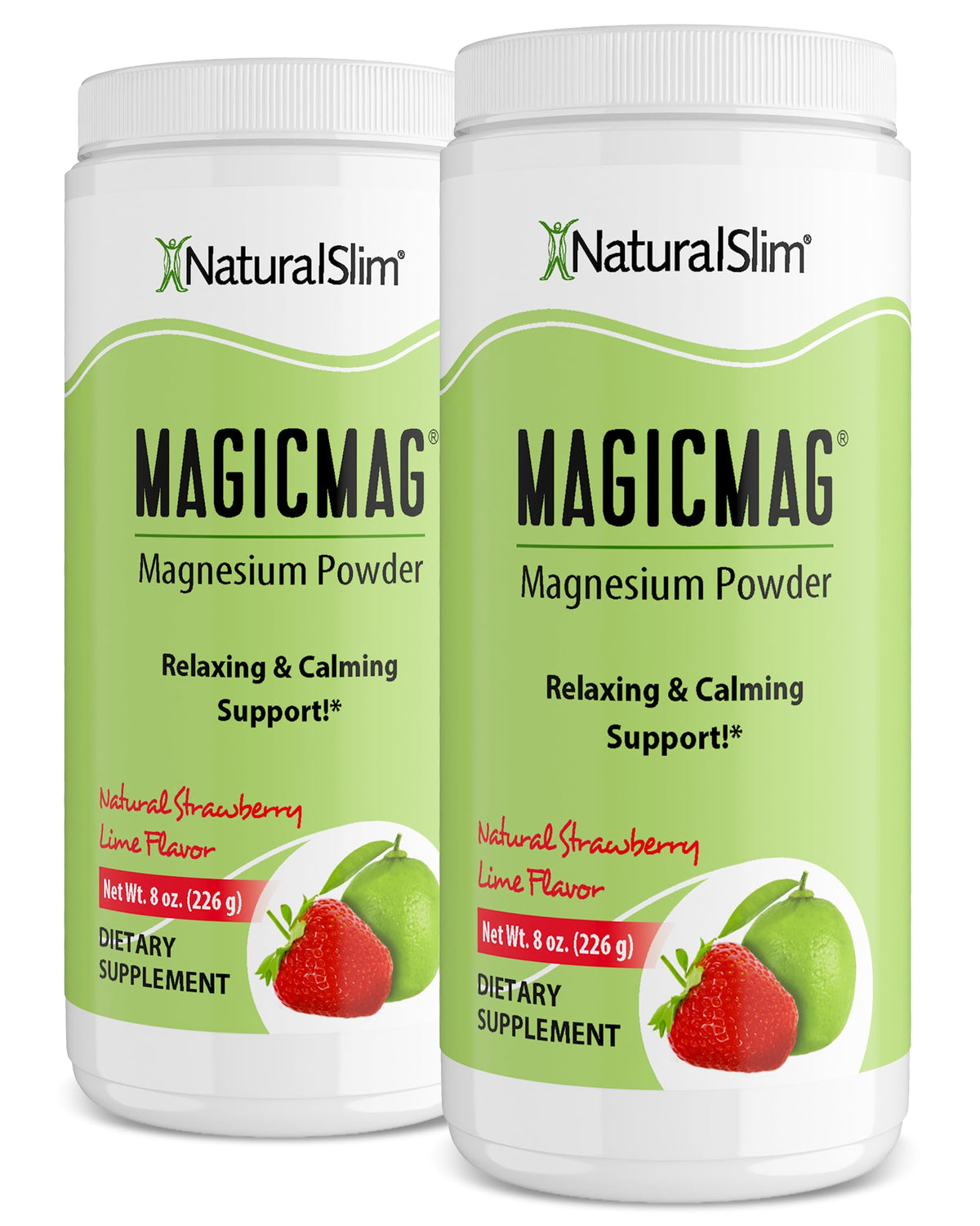 NaturalSlim MagicMag Magnesium Citrate Powder Strawberry Lime - 16 oz