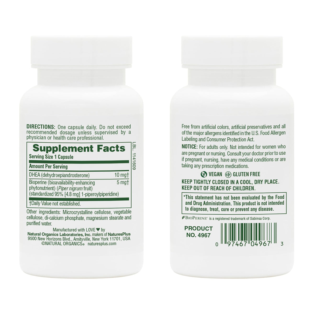 NaturesPlus DHEA-10 Capsules for Energy & Healthy Aging - 90 Capsules - image 2
