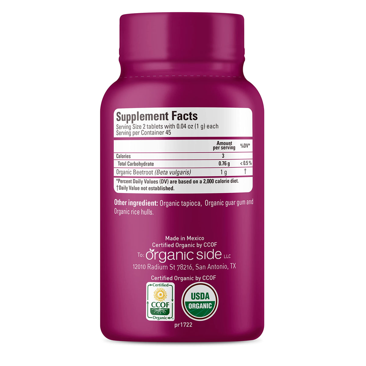 OS Organic Side Beetroot Tablets for Heart Health - 90 Tablets - image 3