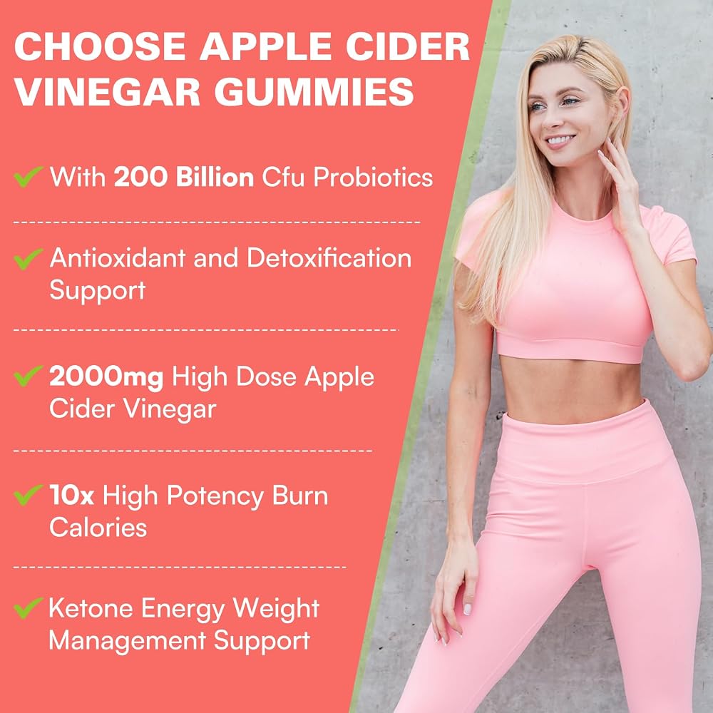 Powerific Apple Cider Vinegar Gummies Max Strength 2000mg - 60 Gummies - image 6