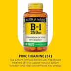 MASON NATURAL Vitamin B1 Thiamine 250 mg Energy Support - 300 Tablets - image 4