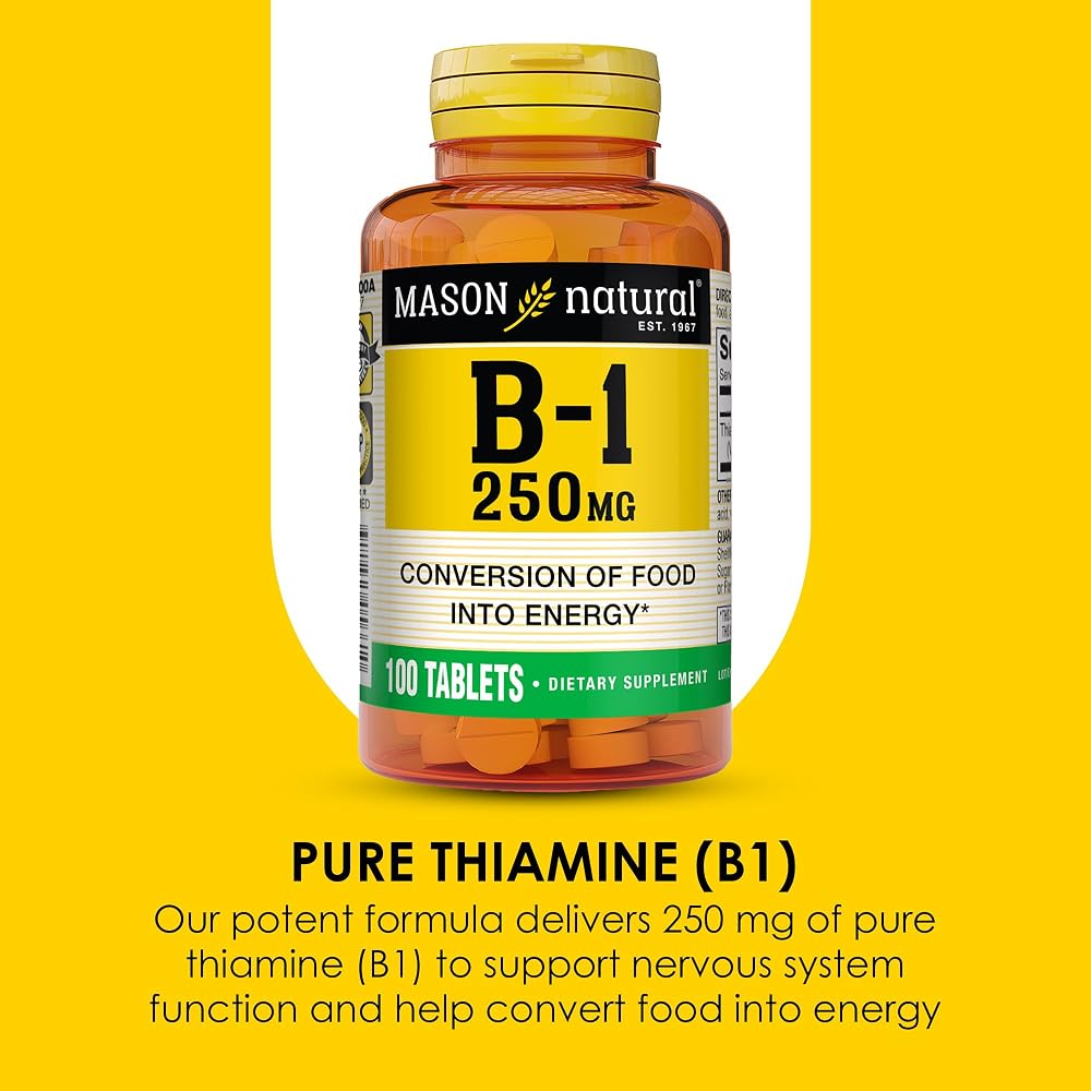 MASON NATURAL Vitamin B1 Thiamine 250 mg Energy Support - 300 Tablets - image 4