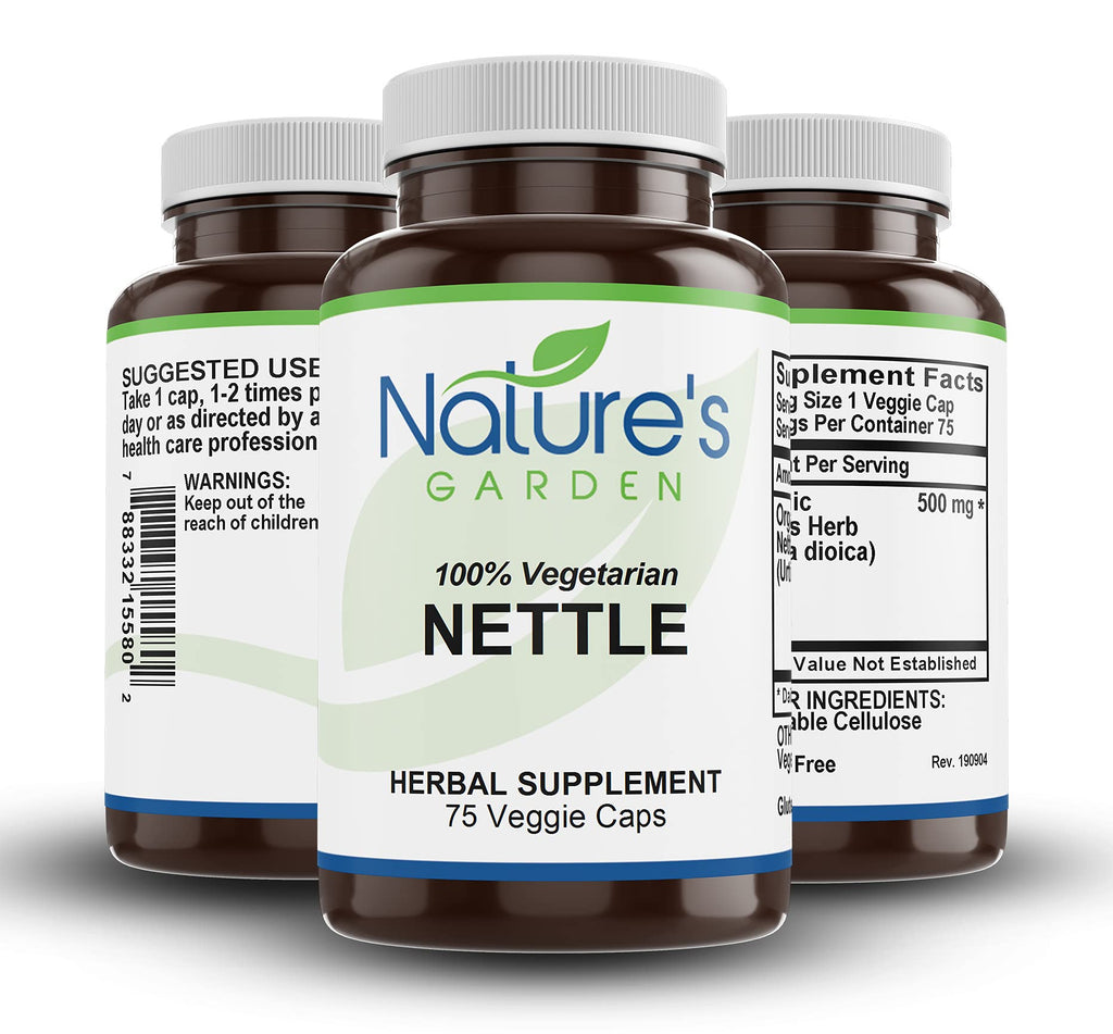 Nature's Garden Essentials Nettles 500mg - 75 Vegetarian Capsules - image 3