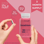 LongLifeNutri Reduced Glutathione 500mg Antioxidant - 180 Capsules - image 5