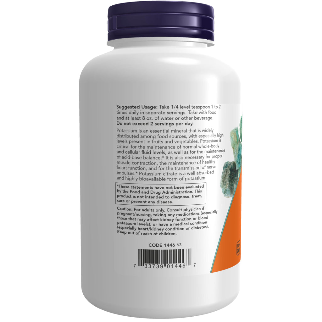 NOW Potassium Citrate Powder Essential Mineral - 12 oz - image 3