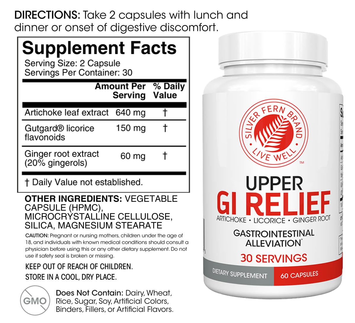 Silver Fern GI Relief - Natural Herbal Supplement - All Natural