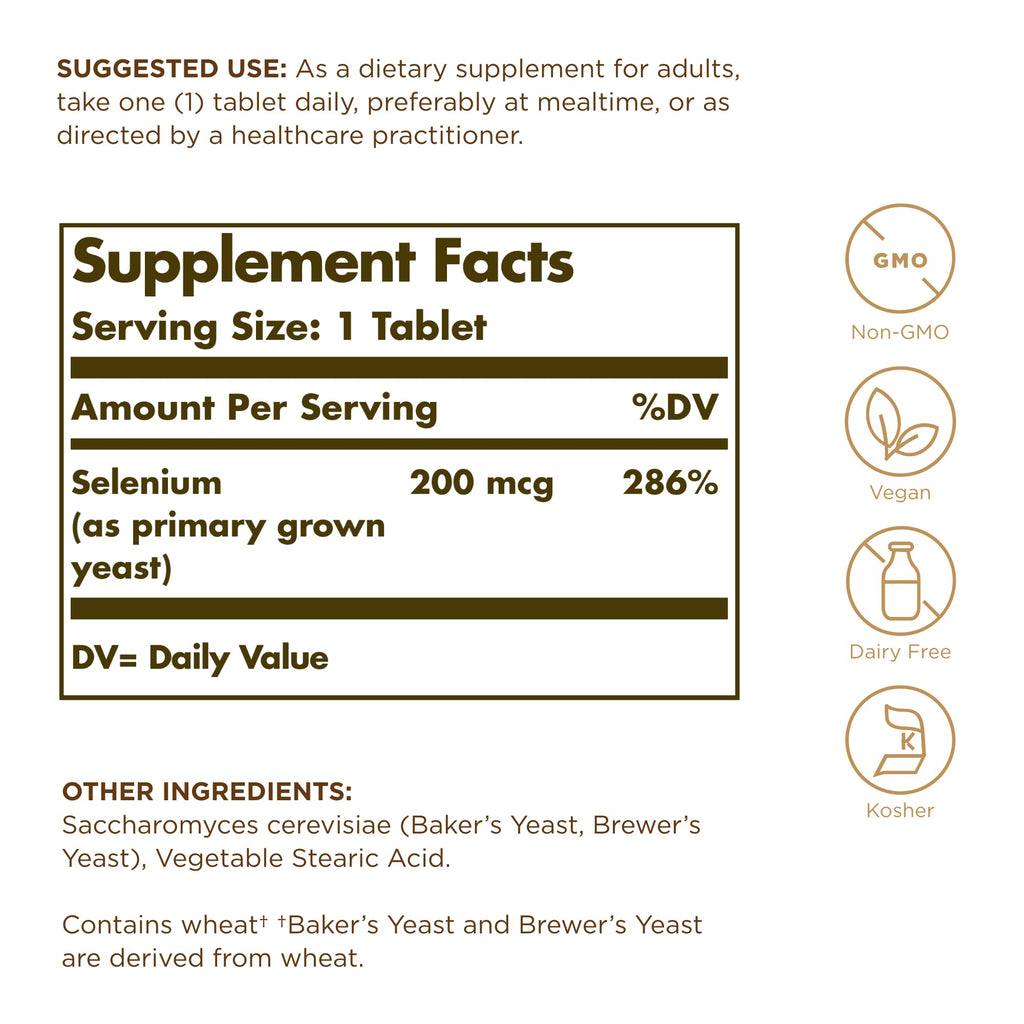 Solgar Selenium 200mcg - 100 Tablets - image 2