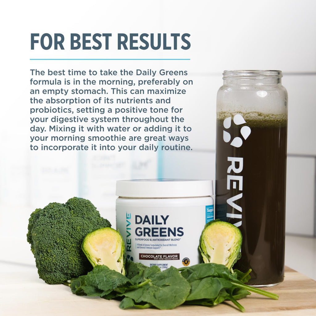 Revive MD Super Greens Powder Mix - Smoothie & Juice Mix with Green