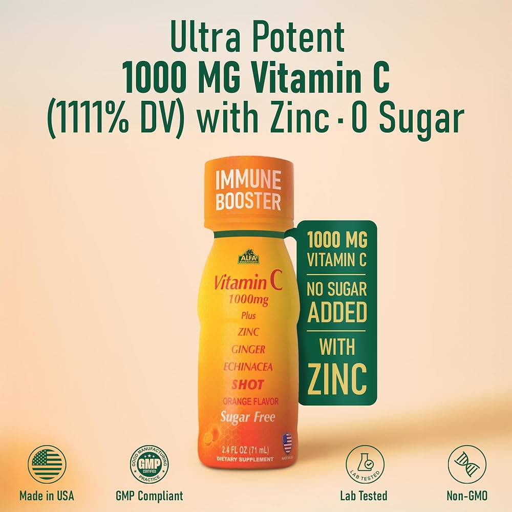 ALFA VITAMINS Vitamin C Shot 1000mg with Zinc & Echinacea - 20 Pack - image 4