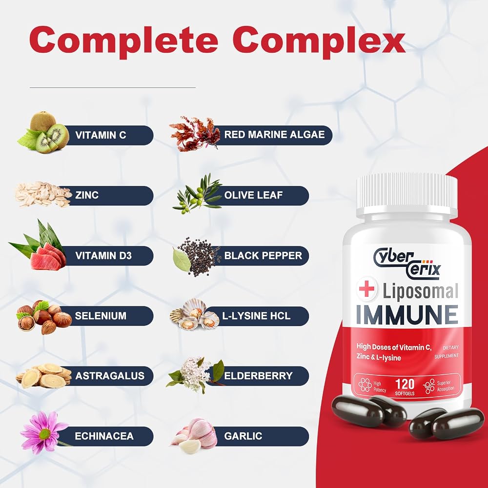 CyberCerix Liposomal Immune Supplement - 120 Capsules - image 5