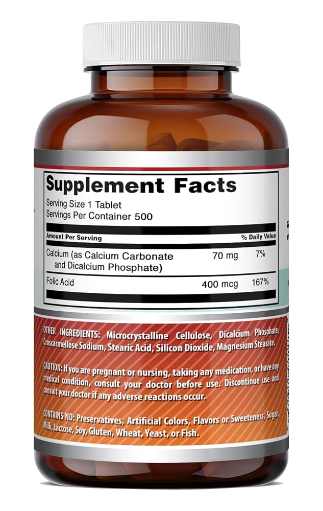 Amazing Formulas Folic Acid (Vitamin B9) 400 mcg