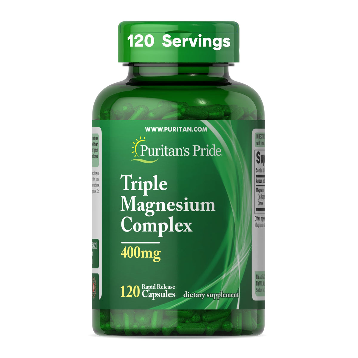 Puritan's Pride Triple Magnesium Complex 400mg - 120 Capsules