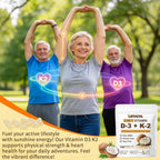 LETSCOL 2-in-1 Vitamin D3 K2 Supplement Softgel
