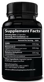 Advanced Bionetix NMN Resveratrol Betaine Capsules - 60 Count - image 6