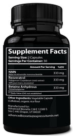 Advanced Bionetix NMN Resveratrol Betaine Capsules - 60 Count - image 6