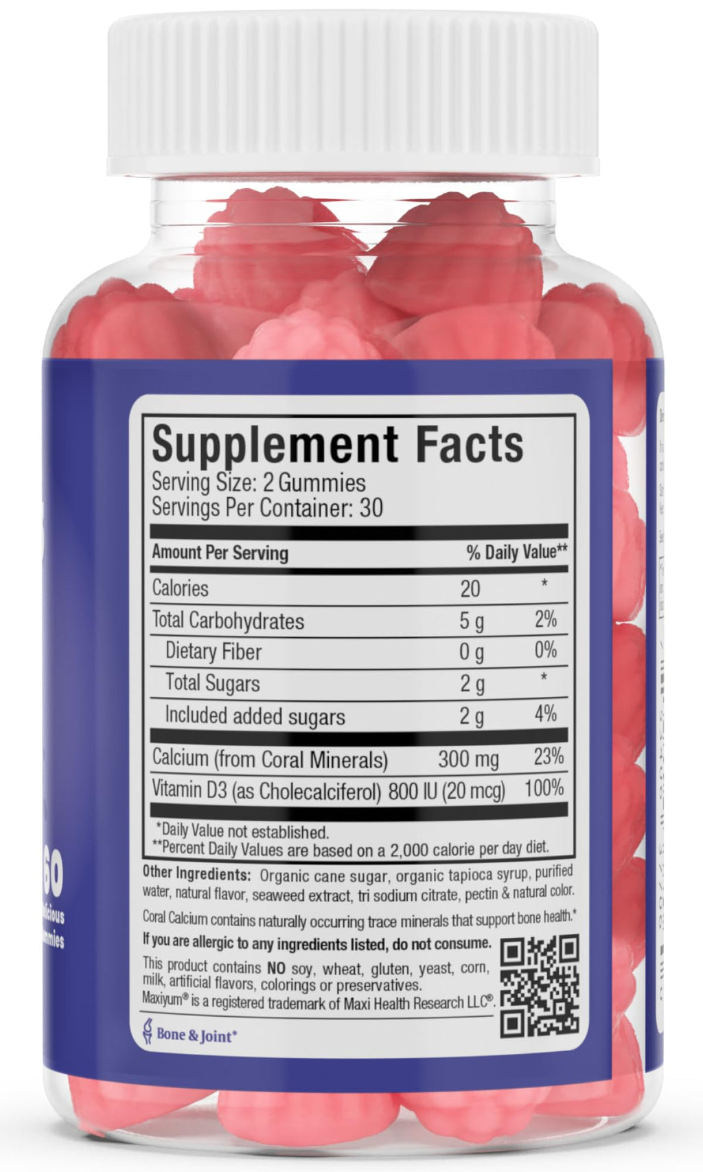 Maxi Health Calcium Gummies with Vitamin D3 - 60 Count - image 3