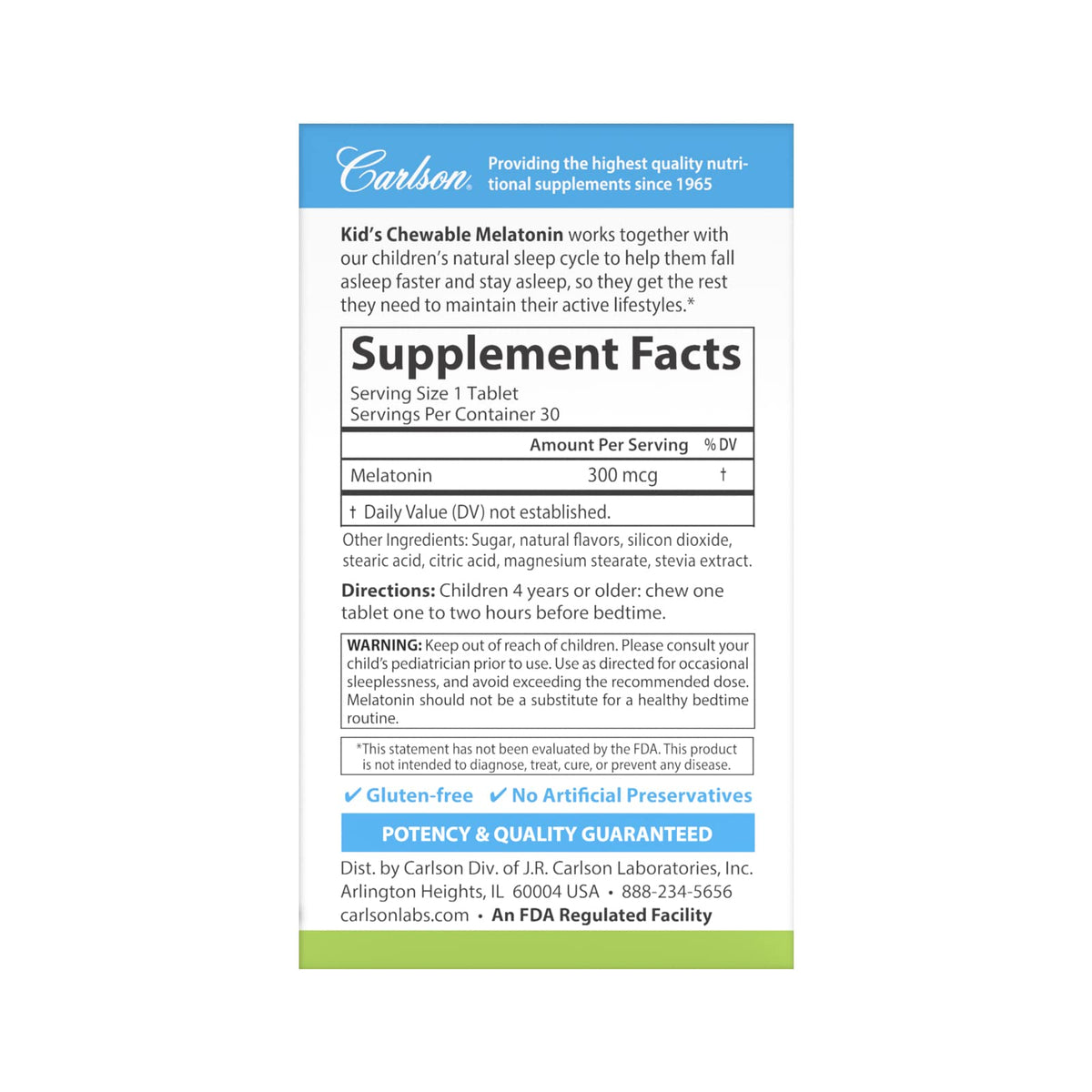 Carlson Kid's Chewable Melatonin for Peaceful Sleep - 30 Tablets - image 2
