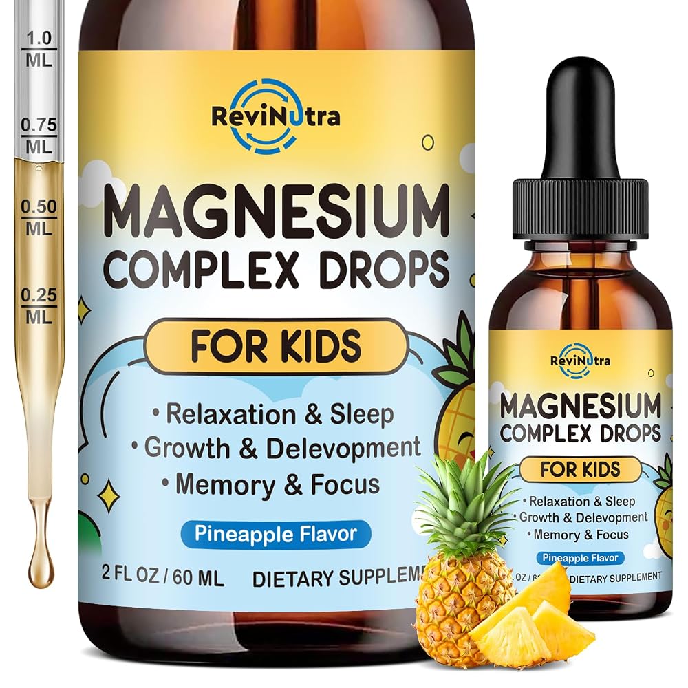 ReviNutra Kids Magnesium Glycinate Liquid Drops, Magnesium for Kids