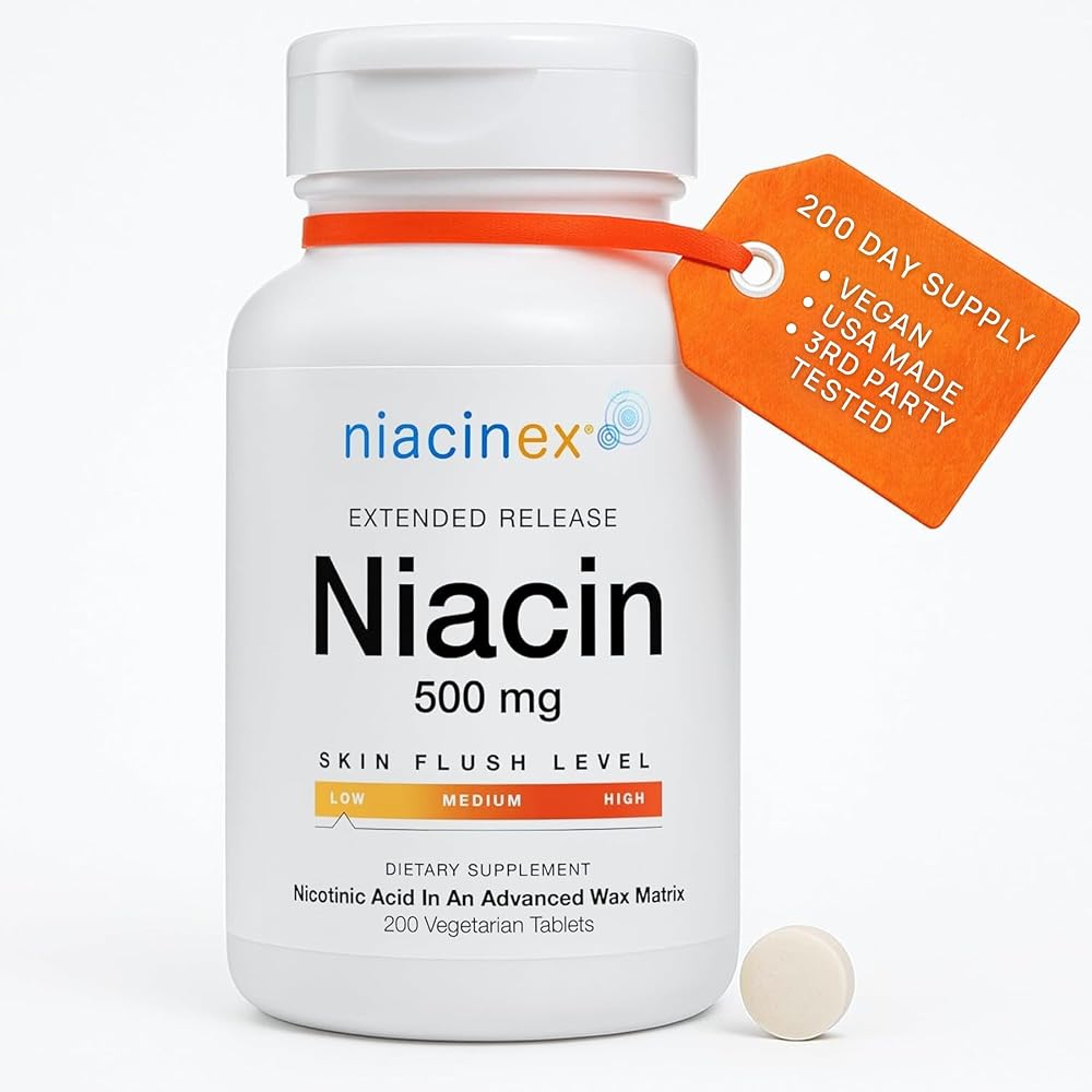 Niacinex Niacin 500mg Extended Release - 200 Tablets