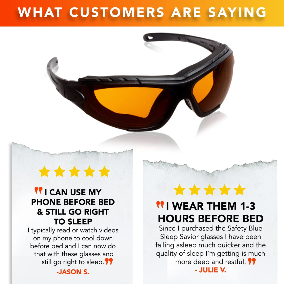 SafetyBlue Deluxe Blackout Sleep Glasses Amber Lens - 1 Pair - image 7