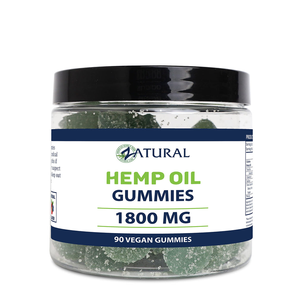 Zatural Hemp Vegan Gummies 20mg Hemp Seed Oil - 90 Gummies
