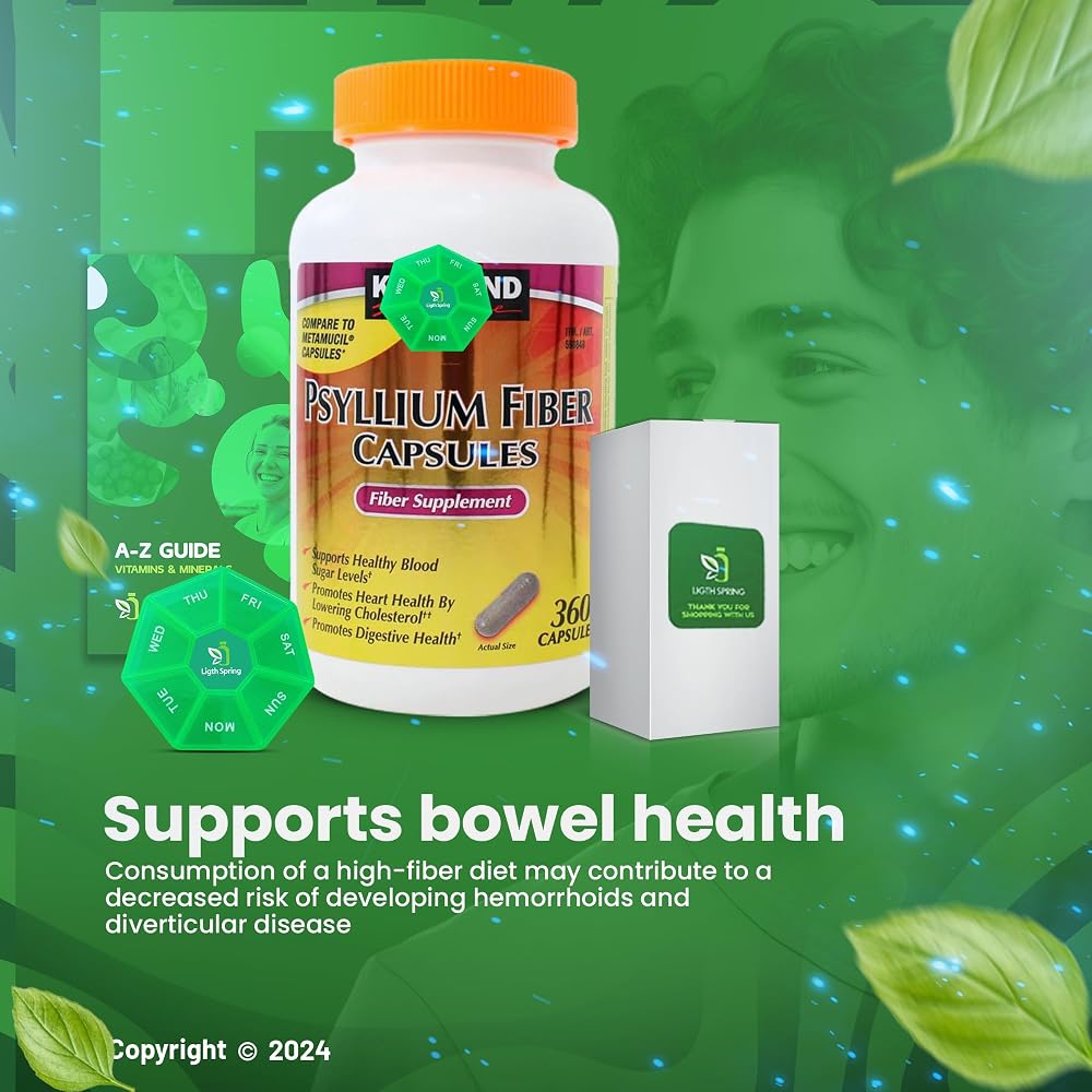 LightSpring Psyllium Fiber Capsules - 360 Count - image 4