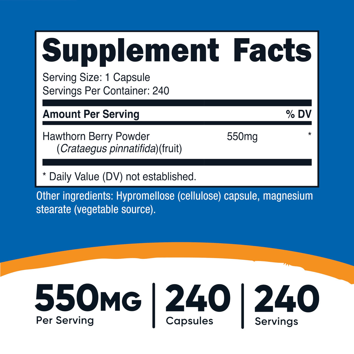 Nutricost Hawthorn Berry 550mg - 240 Vegetarian Capsules - image 2