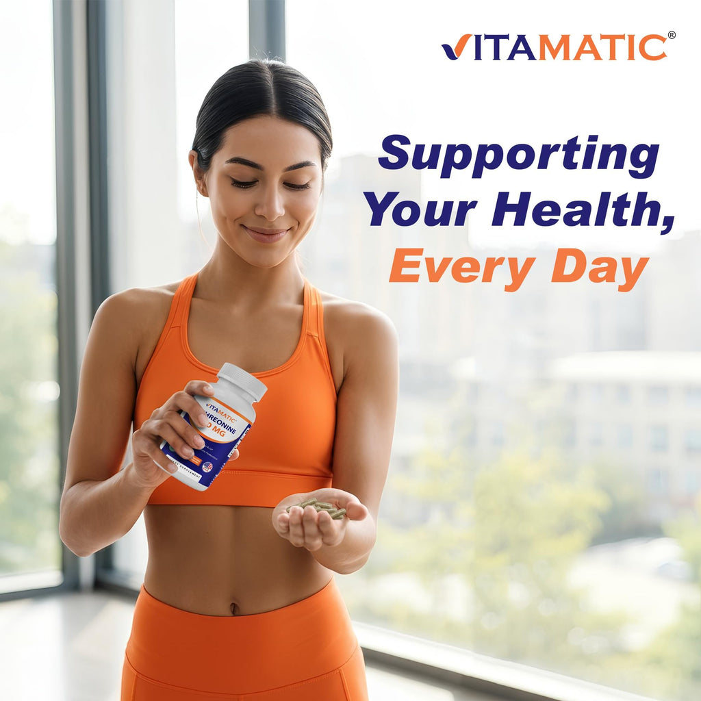 Vitamatic L-Threonine 500 mg - 120 Vegetarian Capsules - image 5