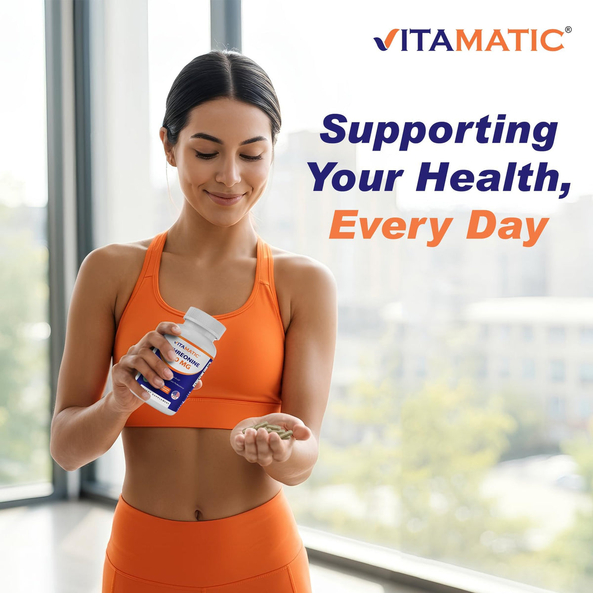 Vitamatic L-Threonine 500 mg - 120 Vegetarian Capsules - image 5