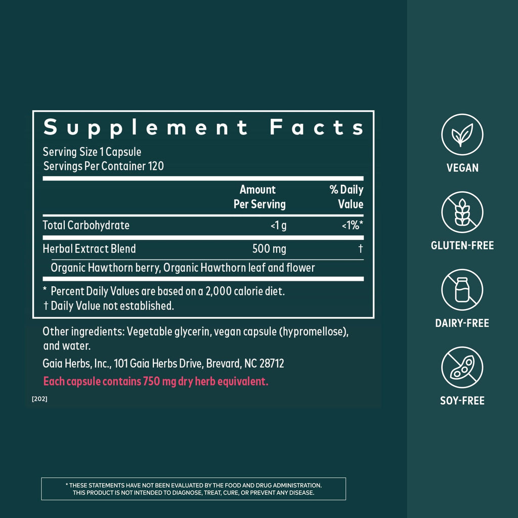 Gaia Herbs Hawthorn Supreme Heart Health Support - 120 Capsules - image 2
