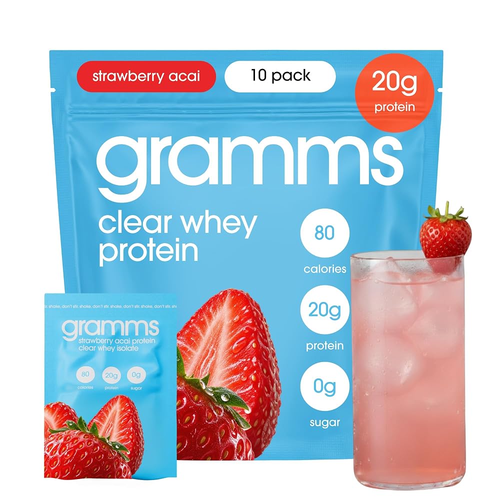 GRAMMS Clear Protein Powder Packets 20G Protein for Women & Men