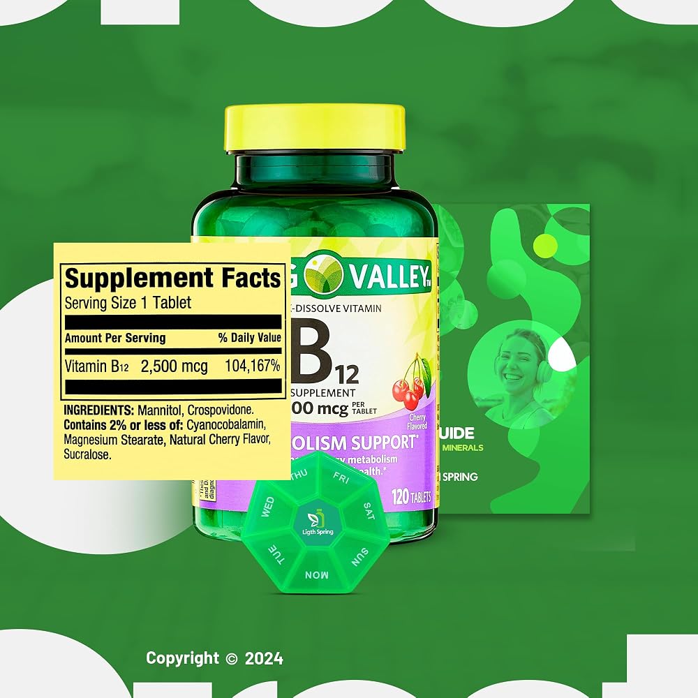 LightSpring Vitamin B12 2,500 mcg Cherry Flavor - 120 Tablets - image 2