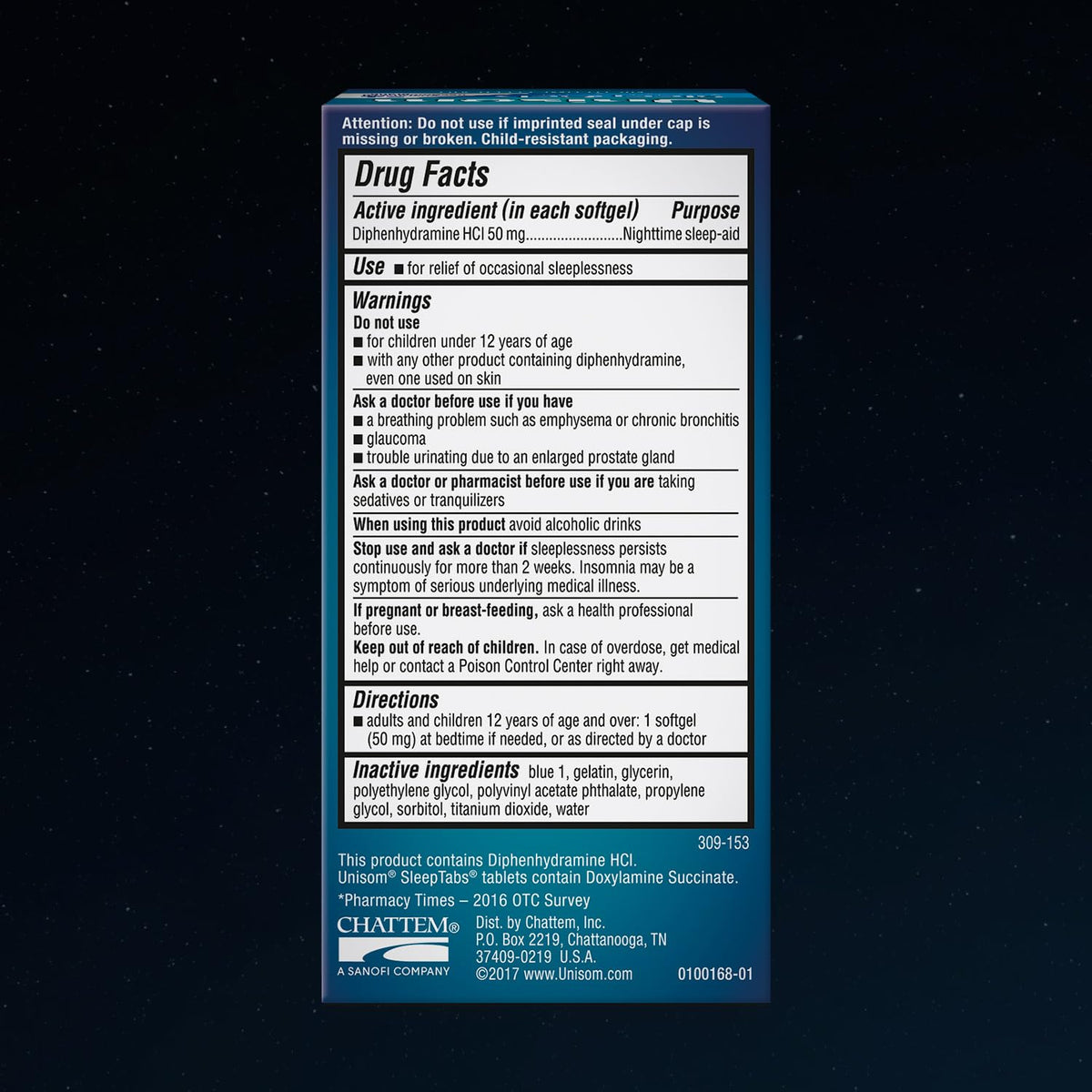 Unisom SleepGels Nighttime Sleep Aid 50mg - 100 Softgels - image 2