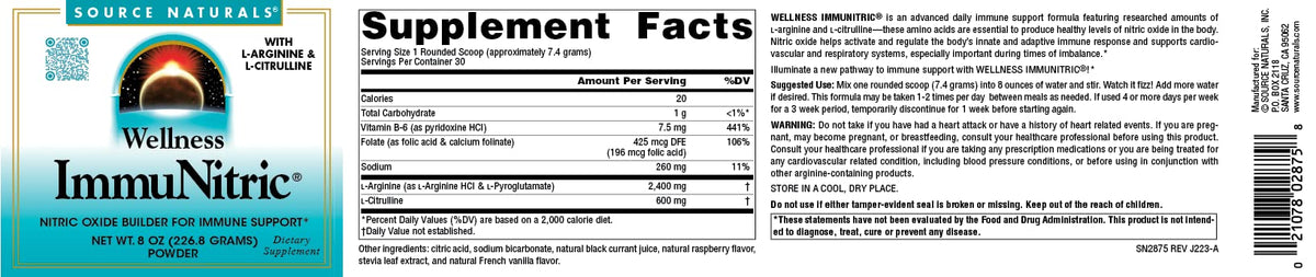Source Naturals Immunitric Nitric Oxide Booster Powder - 8 oz - image 4