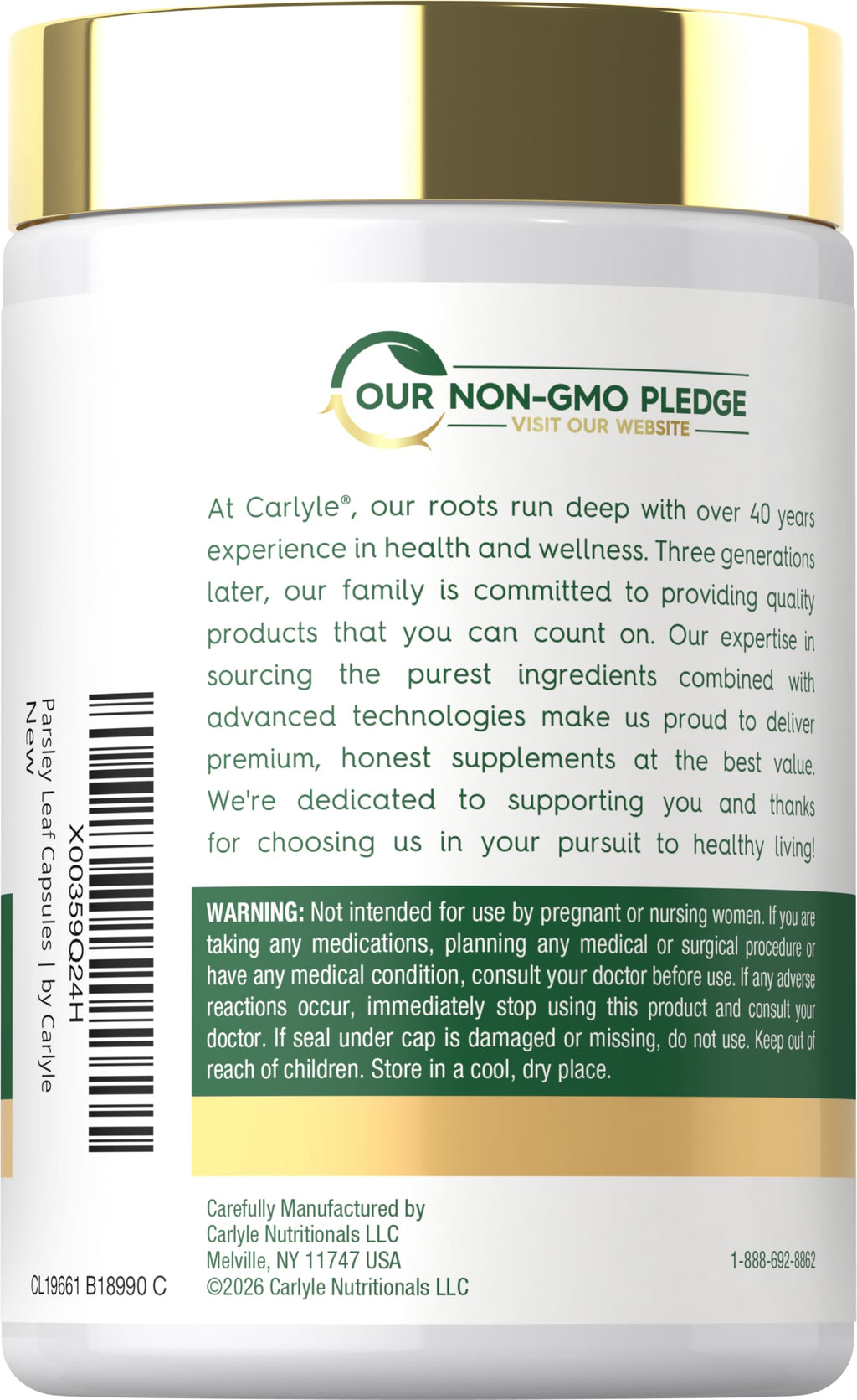 Carlyle Parsley Leaf Supplement - 300 Capsules - image 3